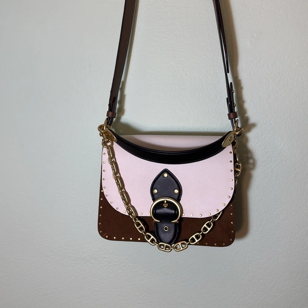 Coach Beat Shoulder Bag In Colorblock With Rivets - Picture 5 of 13
